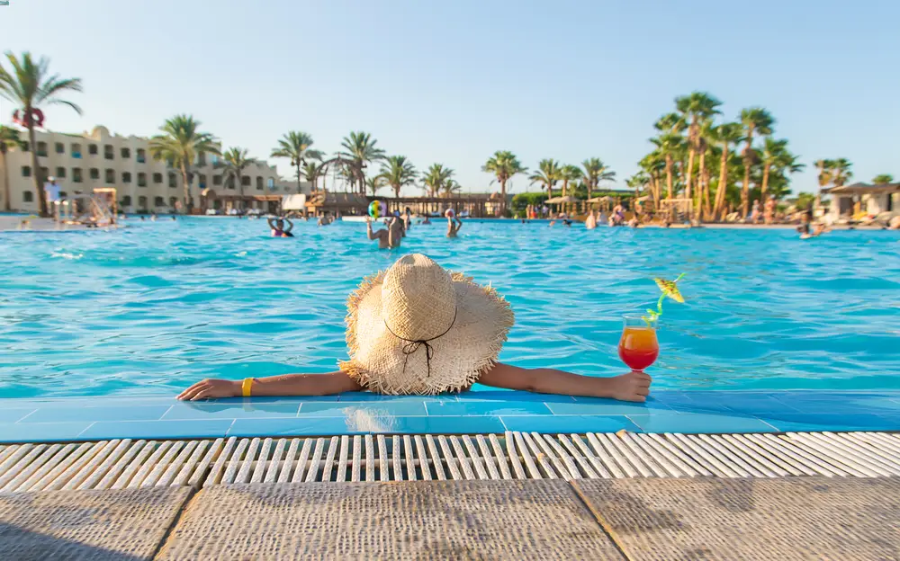 Relaxing in a Sharm el-Sheikh resort's swimming pool